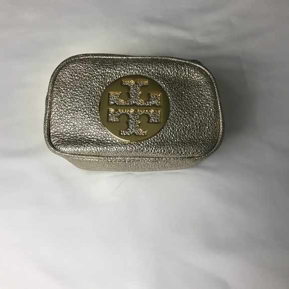 Tory Burch Gold Metallic Reva Women's Cosmetics/Jewelry Bag - Picture 6 of 7